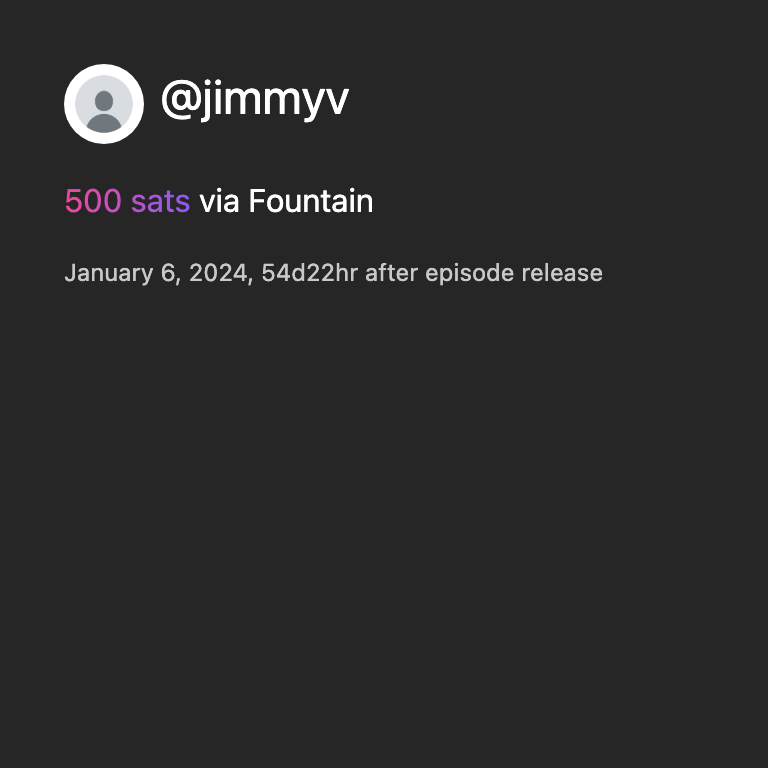 500 sats from @jimmyv